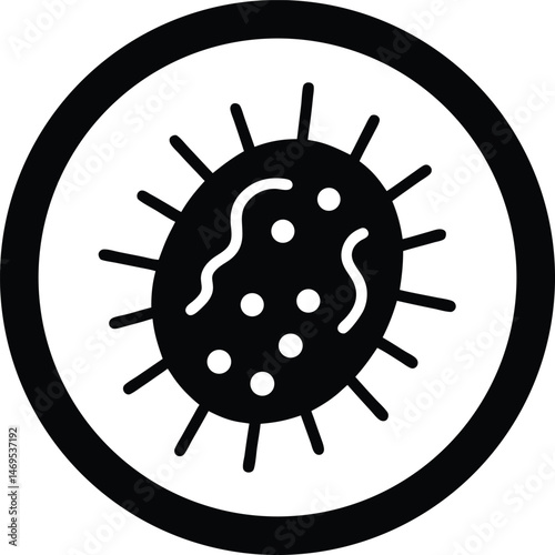 bacteria stencil icon vector illustration