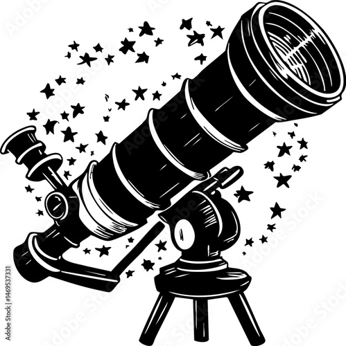 Astronomy event stargazing with telescope outdoor space night sky enthusiasts exploration