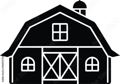 barn stencil icon vector illustration