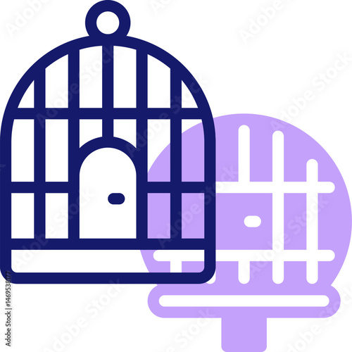 bird cage illustration on a white background    