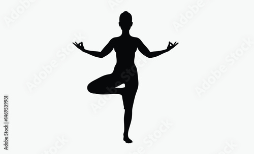 yoga pose silhouette, meditation posture vector, calm balance figure, stretching yoga shape, peaceful body motion, wellness pose outline, black white yoga, fitness woman stretch, elegant yoga form, mi
