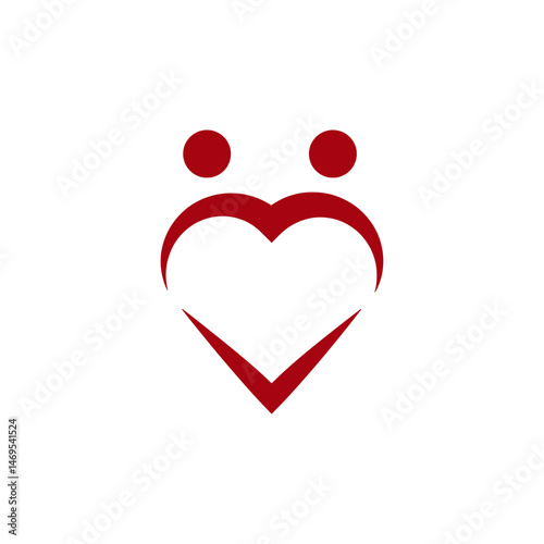 Love heart symbol logo design