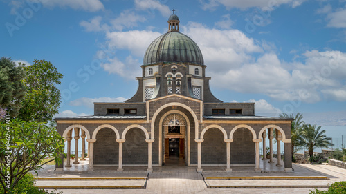 Landmark Church of the Beatitudes near Tiberias in Israel