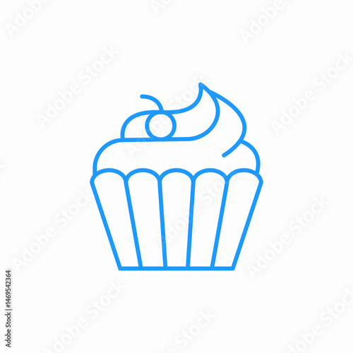 cherry cupcake dessert icon sign vector