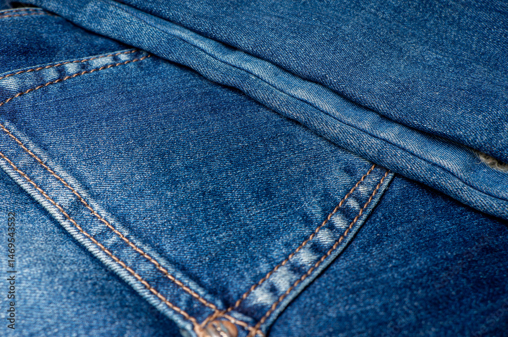 Naklejka premium Detail of denim clothing, close-up