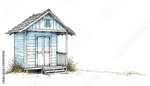 Charming wooden cabin serene countryside illustration peaceful environment elevated perspective rustic retreat concept for seo impact