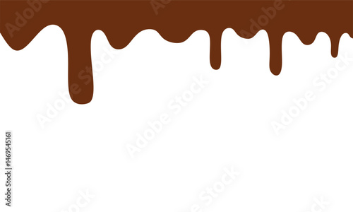 chocolate fluid background. Seamless pattern of melted chocolate. Banner seamless pattern. Vector illustration