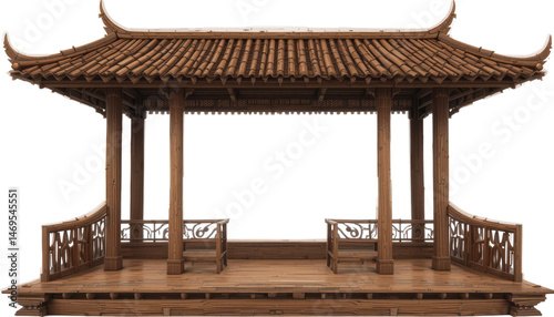 Traditional wooden pavilion design tranquil garden setting architectural structure serene environment elevated perspective cultural heritage for seo impact