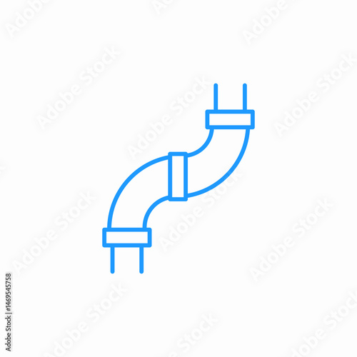 flexible pipe connection icon sign vector