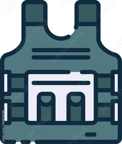 bulletproof vest illustration on a white background    