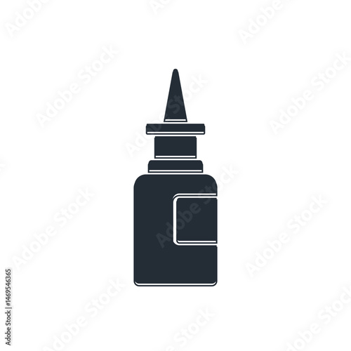 Black Bottle nasal spray icon isolated on white background. Vector