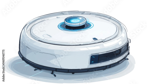 Innovative robotic vacuum cleaner technology modern home product design indoor environment close-up view smart cleaning solutions