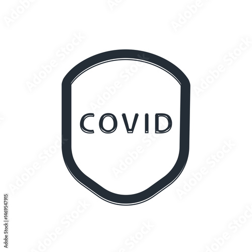 Black Shield protecting from virus, germs and bacteria icon isolated on white background. Immune system concept. Corona virus covid-19. Vector