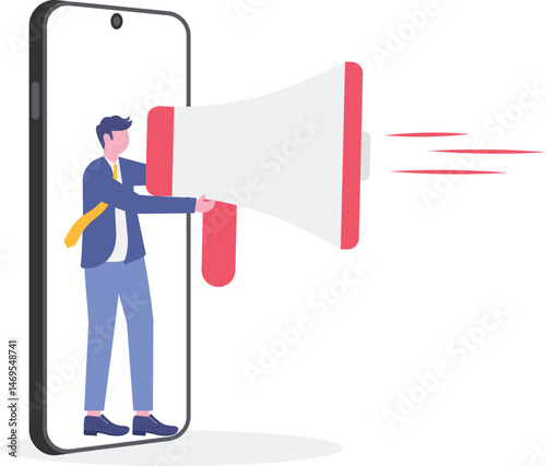 Social media illustration, business concept, web design

