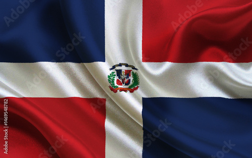 Dominican Republic Flag Waving Symbolizing National Pride and Identity