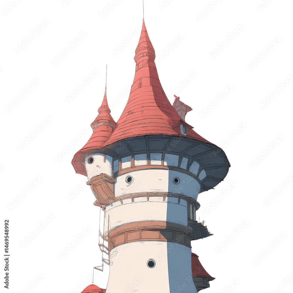 Naklejka premium Fairytale Tower Whimsical Architectural