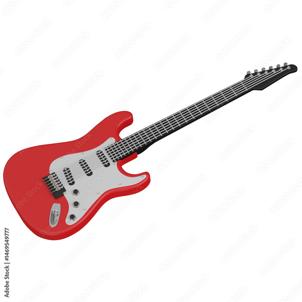 Fototapeta premium 3d render of Red electric guitar icon 