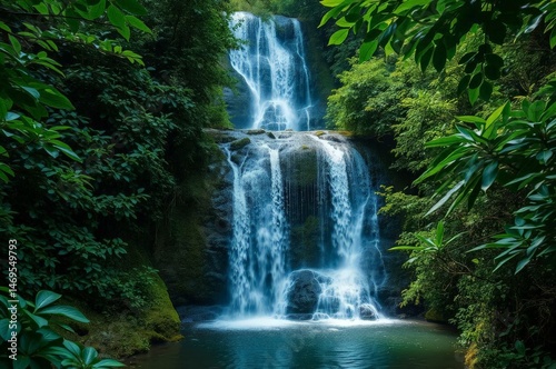 Cascading Waterfall in Chiapas