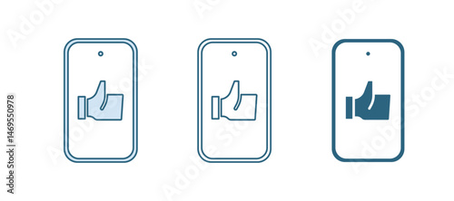 Blue Hand like icon isolated on white background. Vector