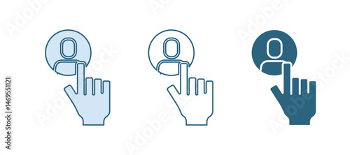 Blue Head hunting icon isolated on white background. Business target or Employment sign. Human resource and recruitment for business. Vector