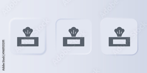 Grey Wet wipe pack icon isolated on grey background. Set icons in square buttons. Vector