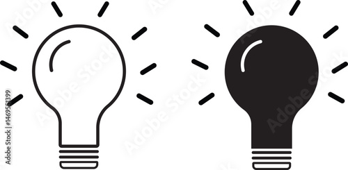 Lamp line icon set. Idea lamp icon collection. management lamp concept. Idea icon symbol  background,
