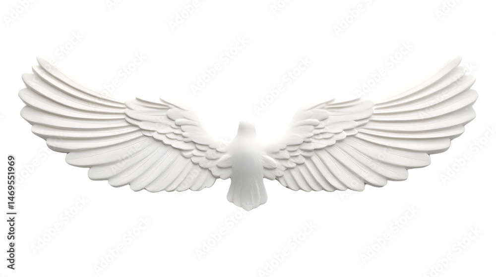 Naklejka premium Elegant White Wings Isolated on Transparent Background for Artistic Design Projects