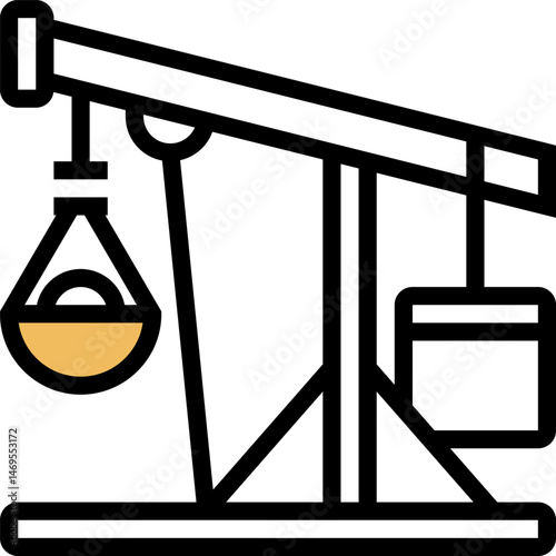 catapult illustration on a white background    
