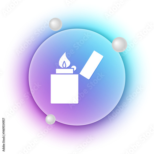 White Lighter icon isolated on white background. Blue and purple gradient circle background. Vector