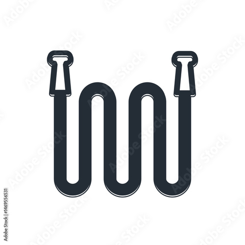 Black Garden hose icon isolated on white background. Spray gun icon. Watering equipment. Vector