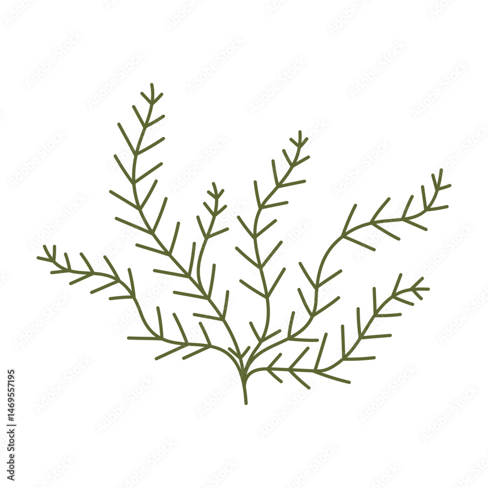 Naklejka premium Cartoon-style underwater plants, corals, sponges, and sea life shapes