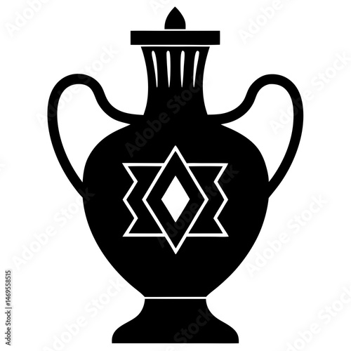 black vase isolated on white