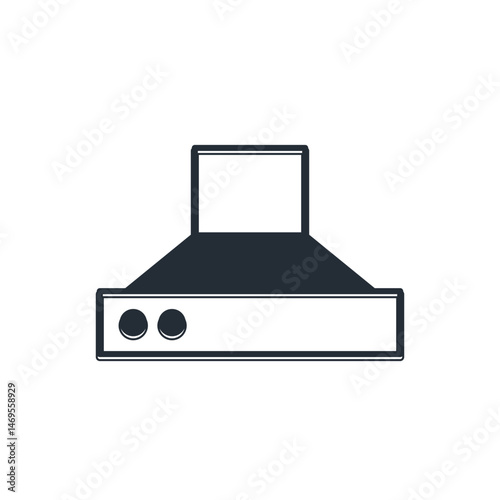 Black Kitchen extractor fan icon isolated on white background. Cooker hood. Kitchen exhaust. Household appliance. Vector