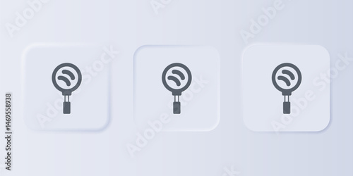 Grey Frying pan icon isolated on grey background. Fry or roast food symbol. Set icons in square buttons. Vector