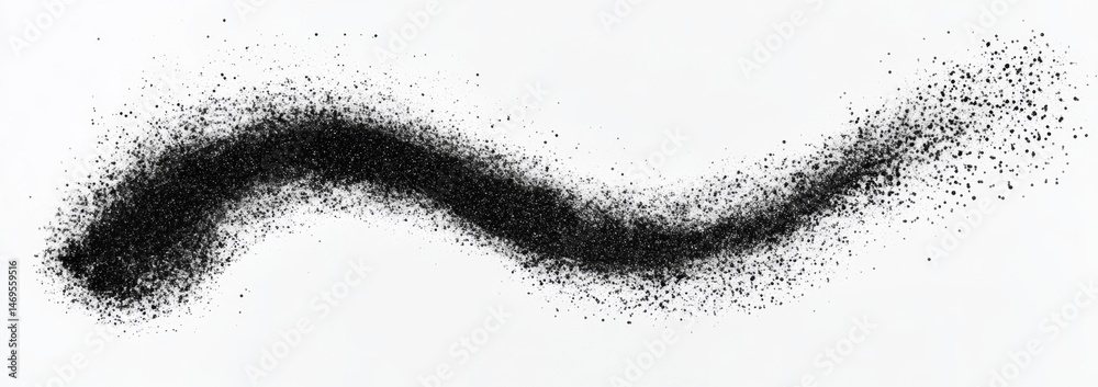 Fototapeta premium Black powder cloud swirled on white background