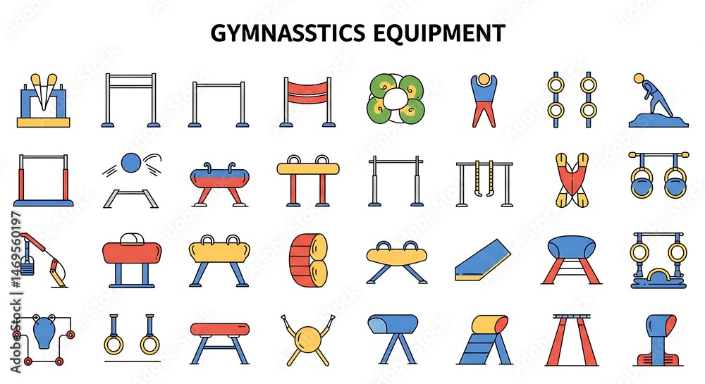 Fototapeta premium Gymnastics Gear: A Colorful Collection AI Generated