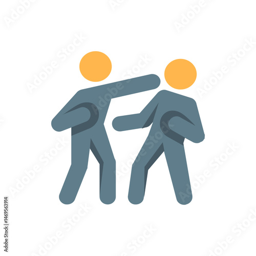 Illustration depicting two stylized figures engaged in a boxing match with one throwing a punch at the other
