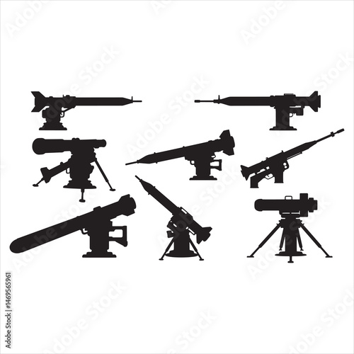 set of guns silhouettes