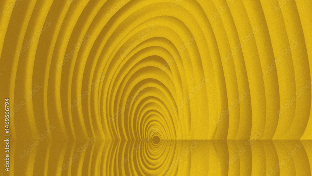 Fototapeta premium Abstract golden arch structure, minimalist design, 3d rendering of tunnel