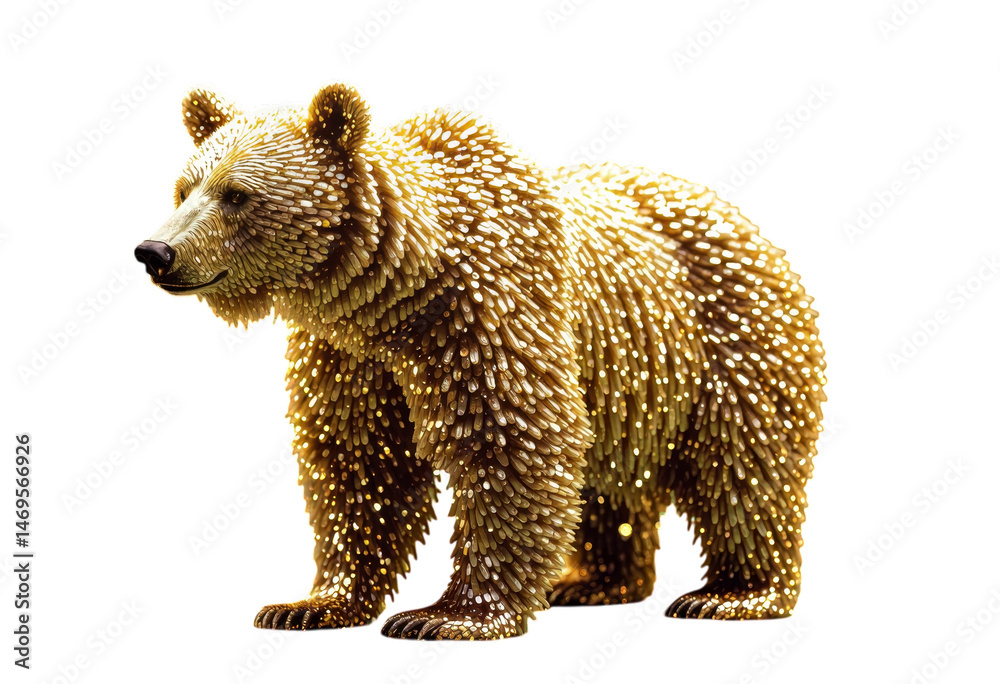 Fototapeta premium Golden Bear, Isolated Transparent Background