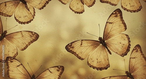 Sepia toned Butterflies on Vintage Background Nature Photography Insect Art