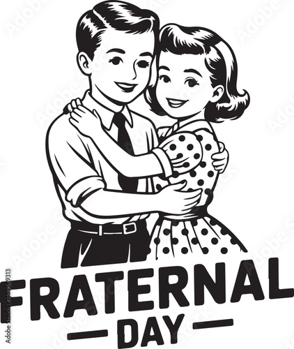 Fraternal Day T-shirt design, Siblings playing on sofa doing headstands