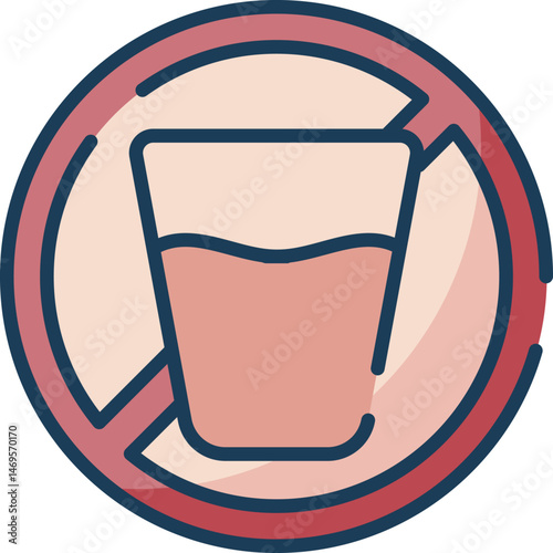 no drinking illustration on a white background     