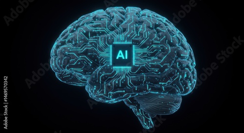 Artificial intelligence brain illustration