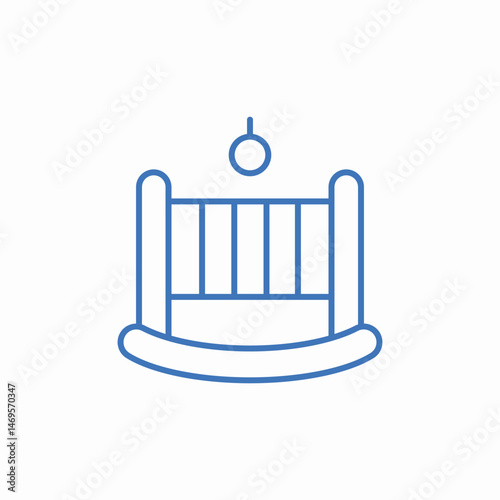 baby crib icon sign vector