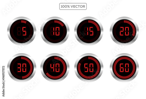 Digital Timer vector icon illustration