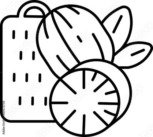 nutmeg illustration on a white background     
