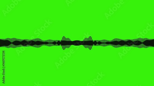 4k abstract music sound wave or audio wavefrom isolated on green screen background.Line digital minimalist voice and symbol technology.