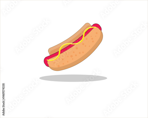 Hot dog sandwich on white background