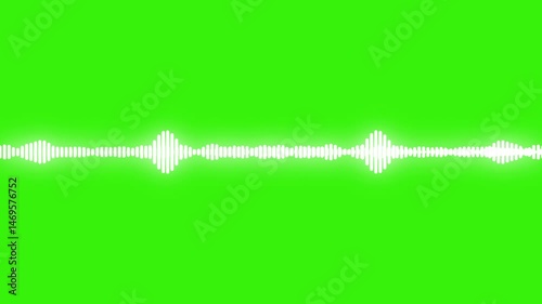 4k abstract music sound wave or audio wavefrom isolated on green screen background.Line digital minimalist voice and symbol technology.